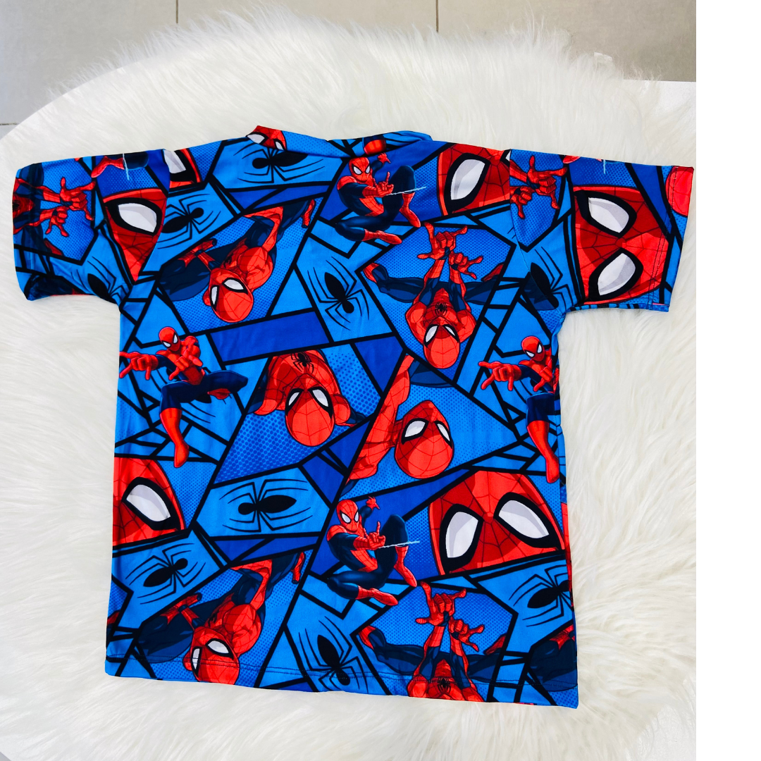 Pijama Infantil Manga Curta Homem-Aranha Rosto