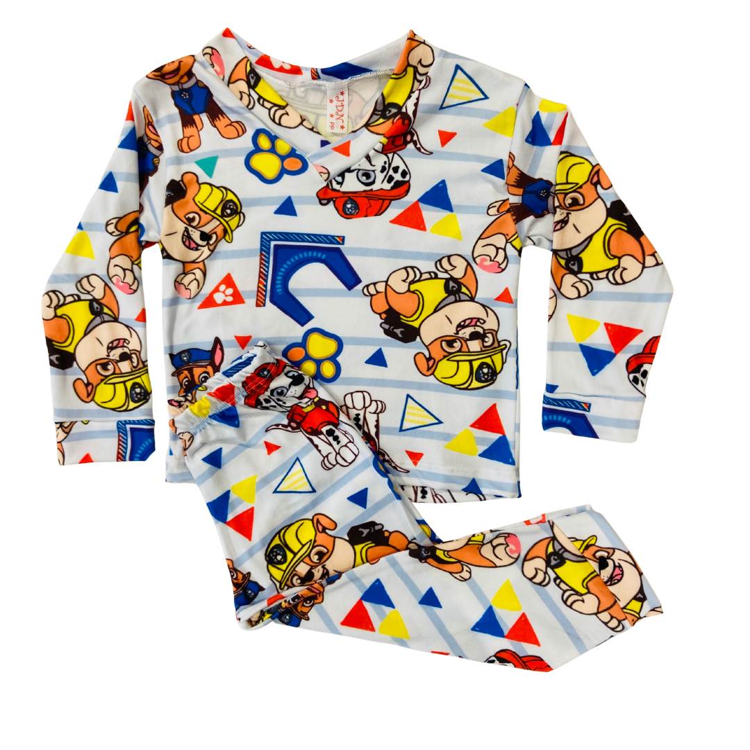 Pijama Infantil Manga Longa Patrulha Canina Branco