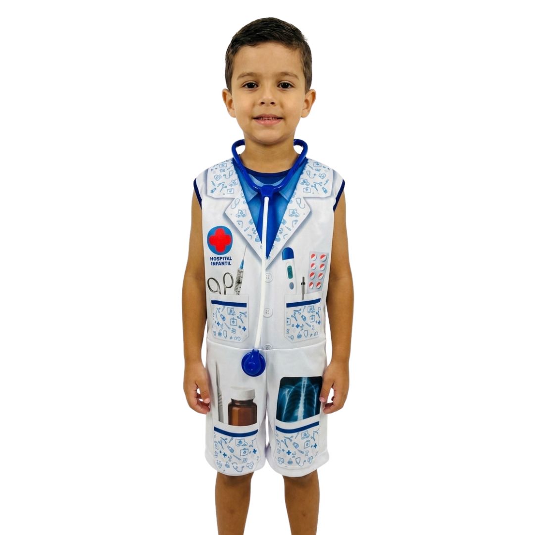 Fantasia Infantil Médico com Acessório