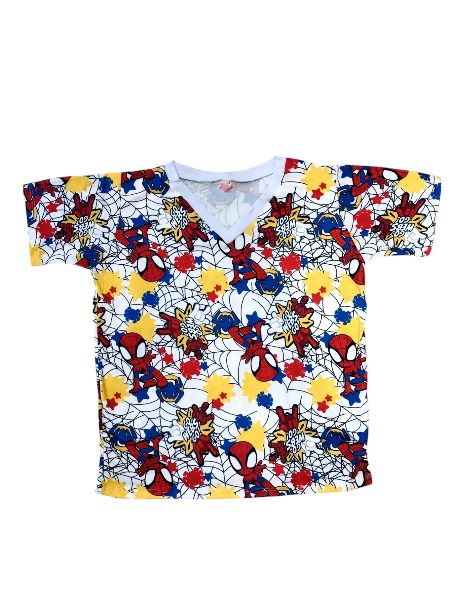 Pijama Infantil Manga Curta Homem-Aranha Branco