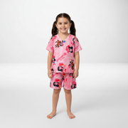 Pijama Infantil Manga Curta Bela e a Fera