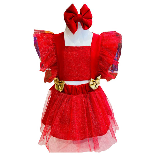 Romper Bebê Natal Vermelho Luxo
