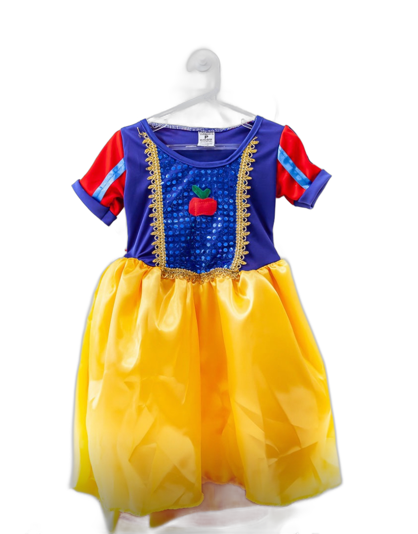 Fantasia Infantil da Branca de Neve Acetinado