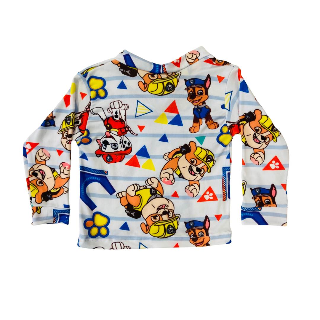 Pijama Infantil Manga Longa Patrulha Canina Branco