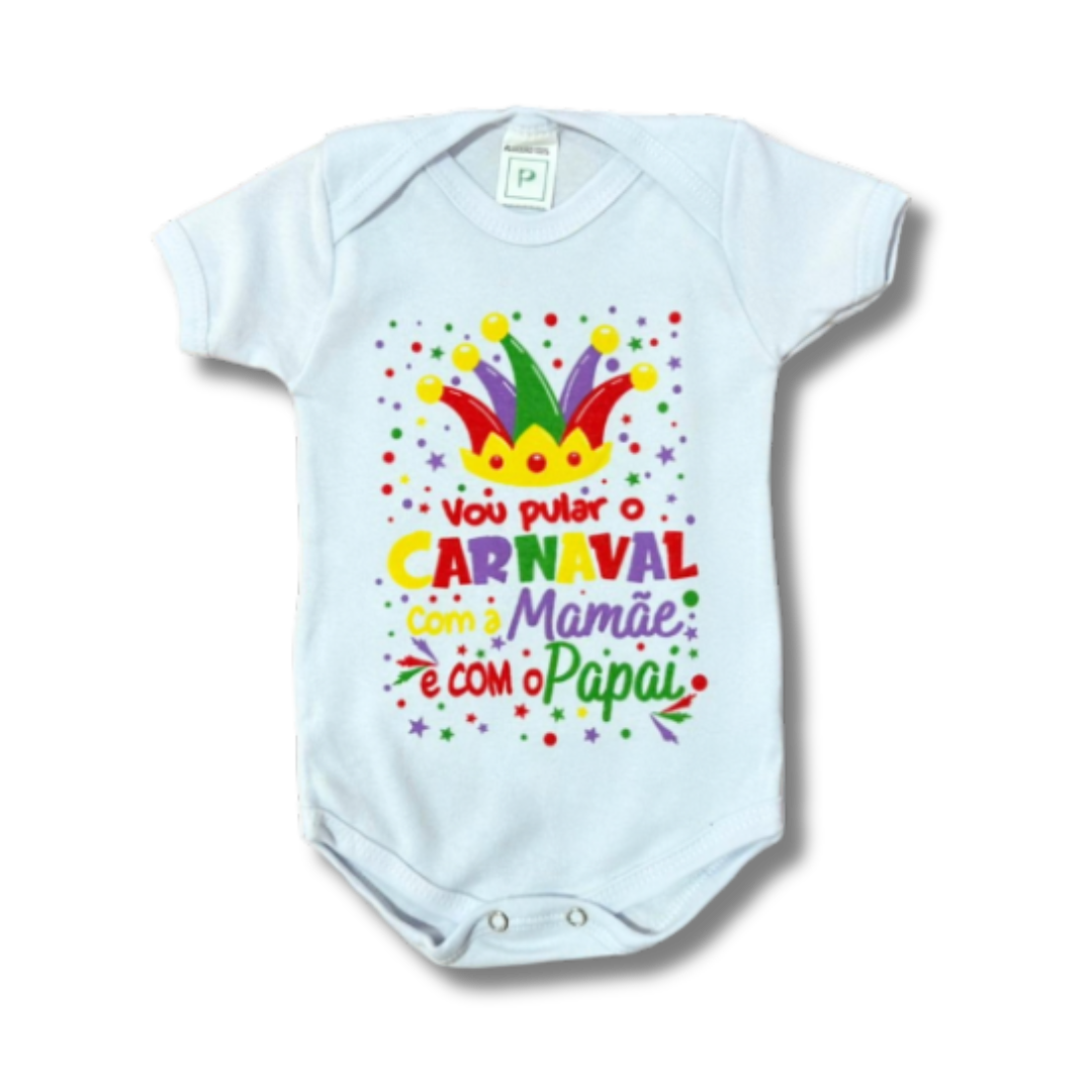 Body Bebê Pular Carnaval Com Mamãe e Papai