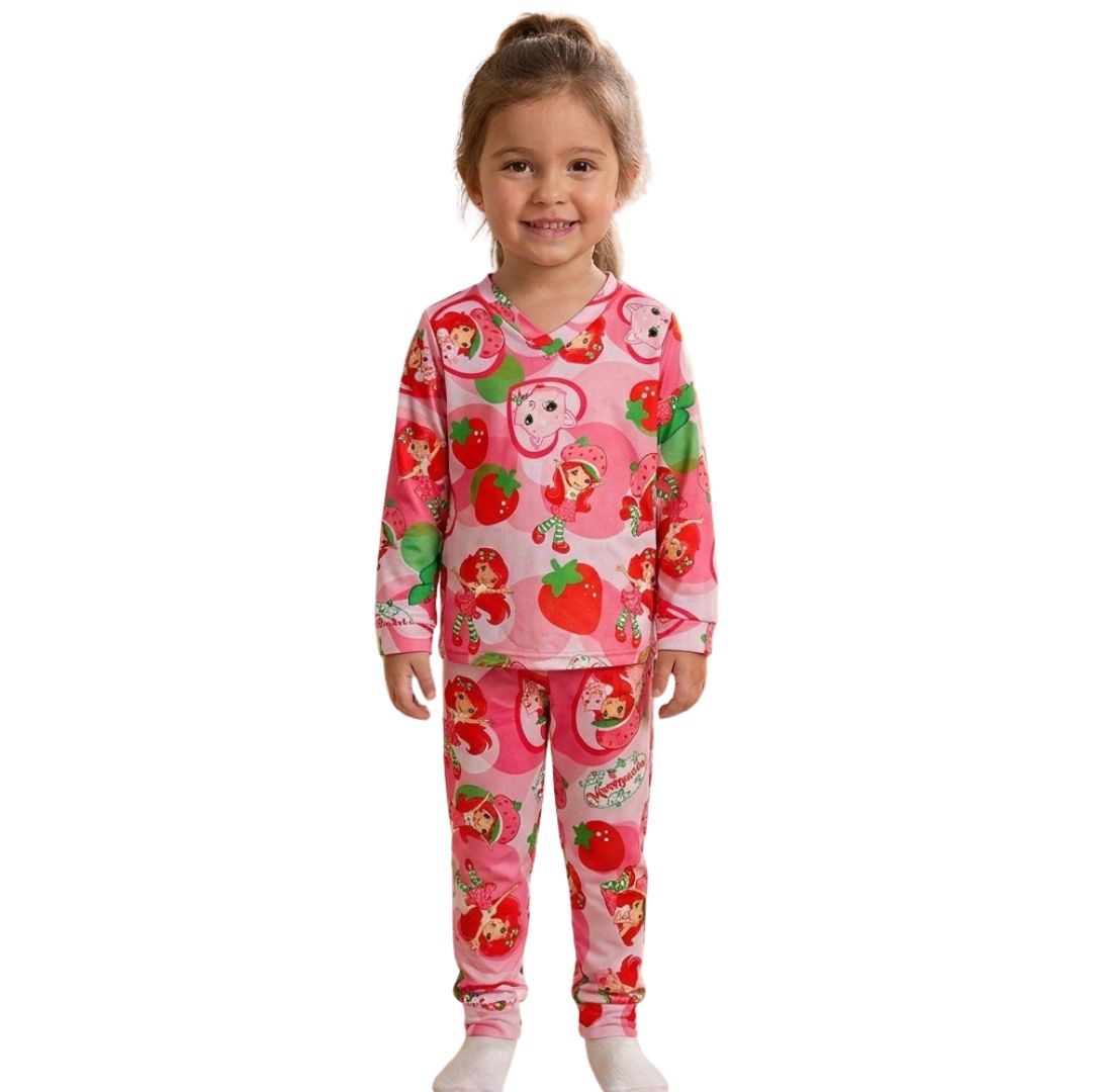 Pijama Infantil Manga Longa Moranguinho